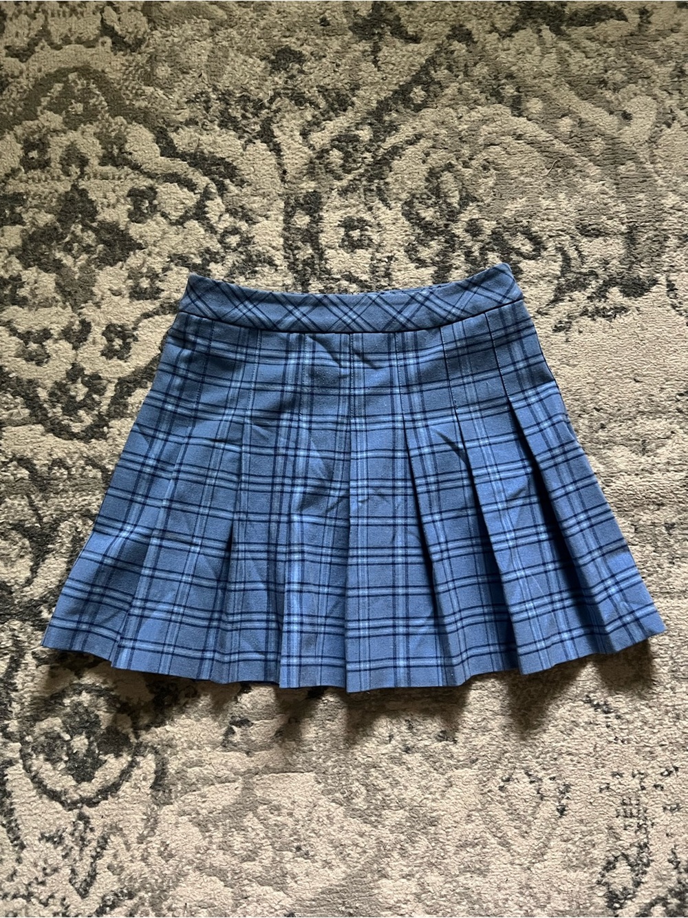 Sunday Best Blue Plaid Skirt